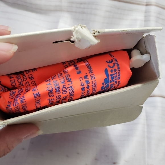 Vintage Intex Deluxe Inflatable Pool Vest Youth Bright Orange 1998 NOS Wet Set - Picture 3 of 8